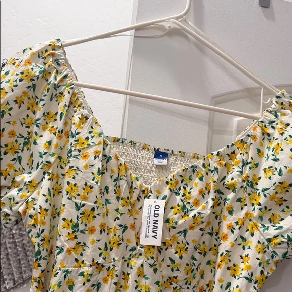 Old Navy White and Yellow Floral Mini Dress - Picture 2 of 4
